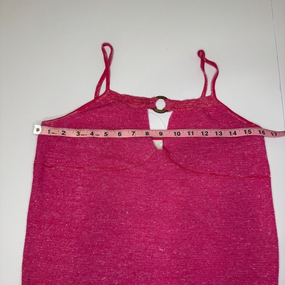 NWOT Free People Beach Pink Knit Ring Front Tank Top Size Large - Picture 3 of 10